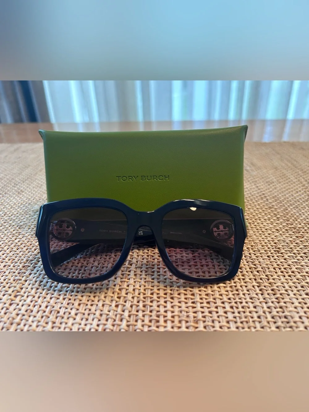 NIB Tory Burch 52mm Gradient Square Sunglasses w/Blue Frames&Violet Lens w/Case